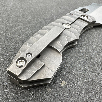 KA Custom Sculpted Titanium Framelock Mega Butcher