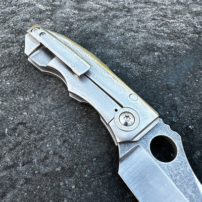 KA Custom Butcher - Contoured Frame/damasteel collar - Two-Tone Blade