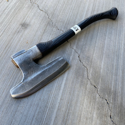 KA Heritage Collection - 1800's Hand Forged Swedish Hewing Axe - full burn handle