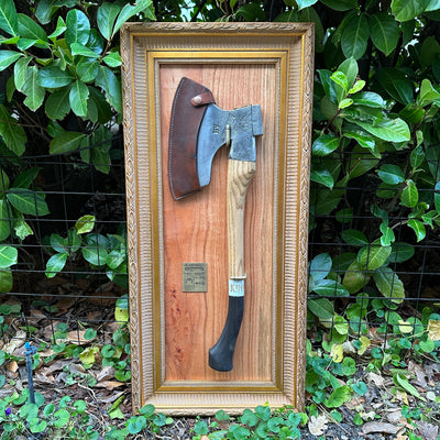 KA Heritage August Hedvall Hewing Axe - mounted and framed