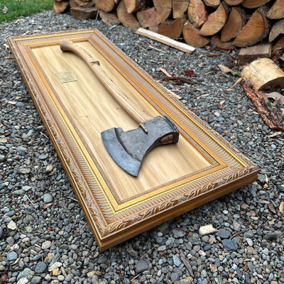 KA Heritage Early August Hedvall (chisel marked) Timmeryxa - Elm Board mounted and framed